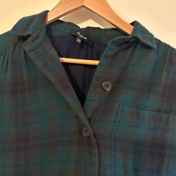 Madewell Green Plaid Shirt Dress, Size XXS - Picture 7 of 9
